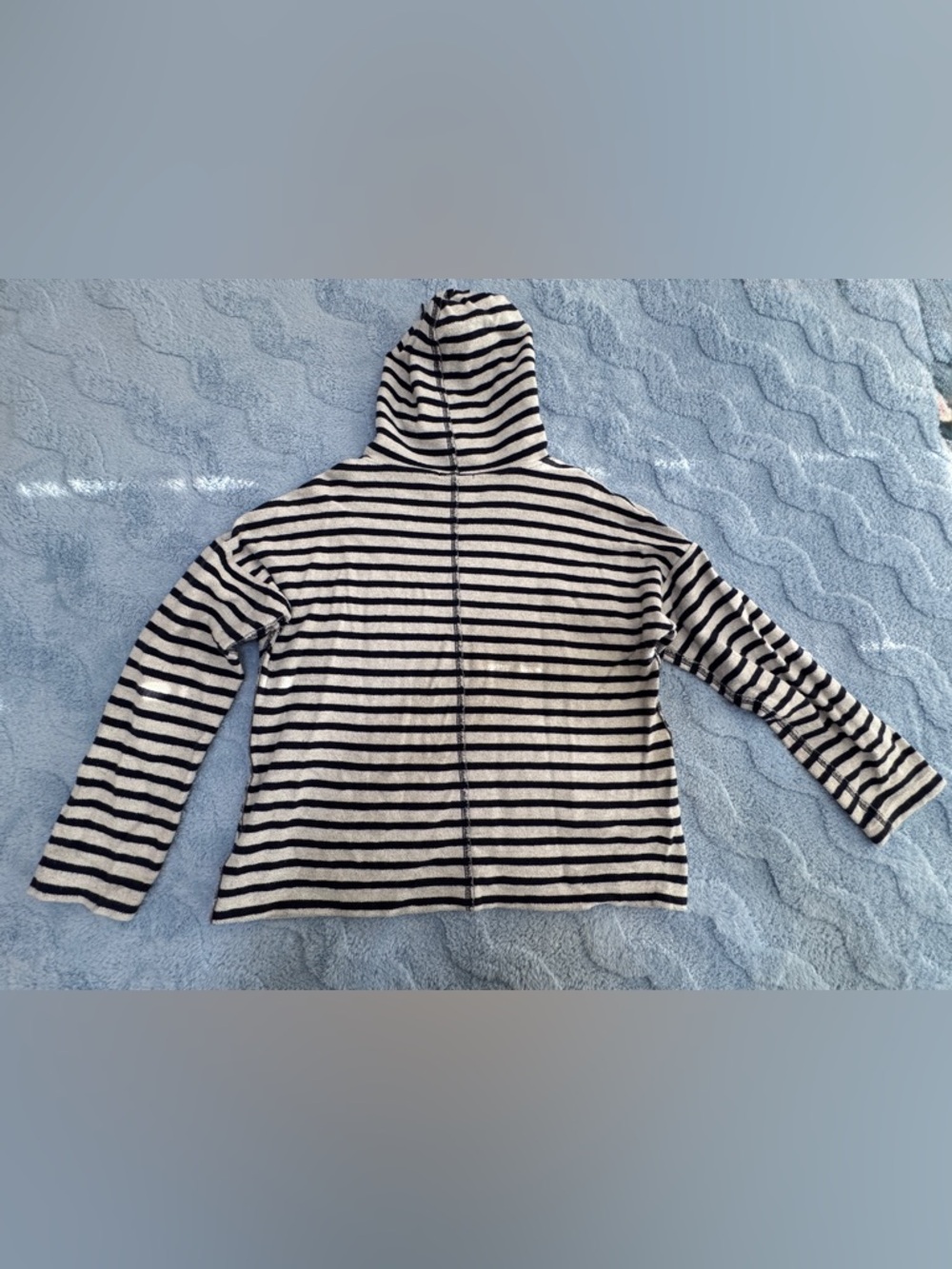 T by Alexander Wang Black White Oversized Hoodie Sweater Stripped L Large - Picture 5 of 10